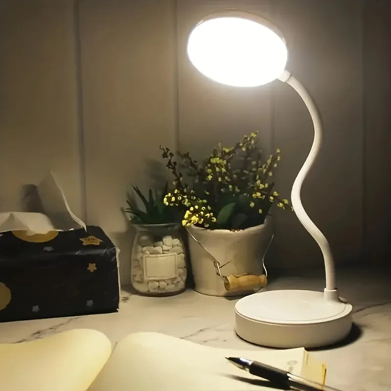 Luminária de Mesa LED USB Flexível com Dimmer 3 Níveis – Proteção Ocular