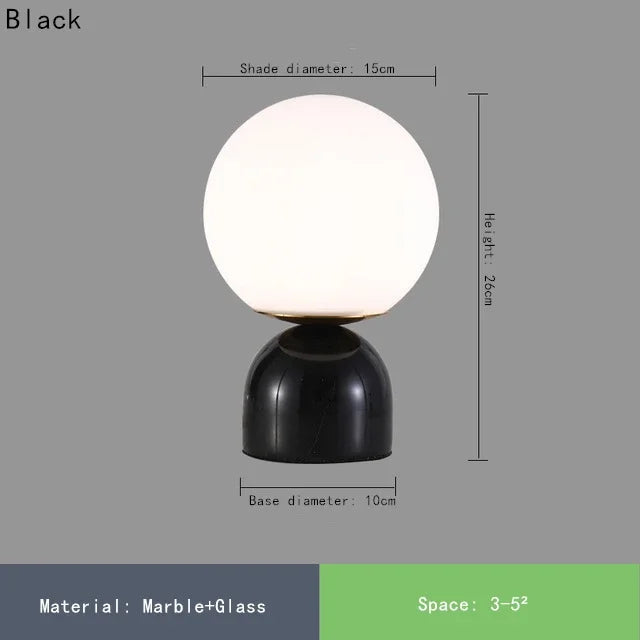 Luminária de Mesa Nórdica Vidro Personalizada – Quarto, Cabeceira e Escritório
