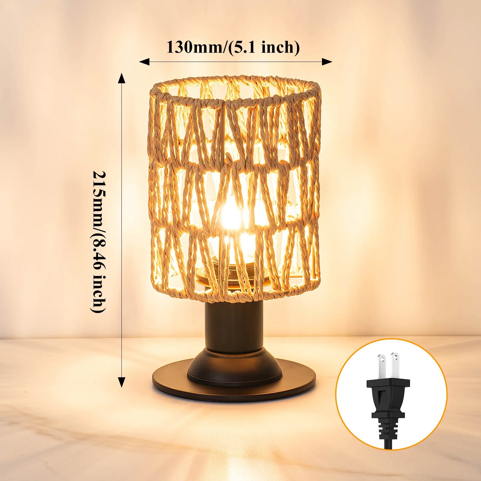 Luminaria de Mesa Avleara - Linho e Metal Escovado - escritorio boho natural