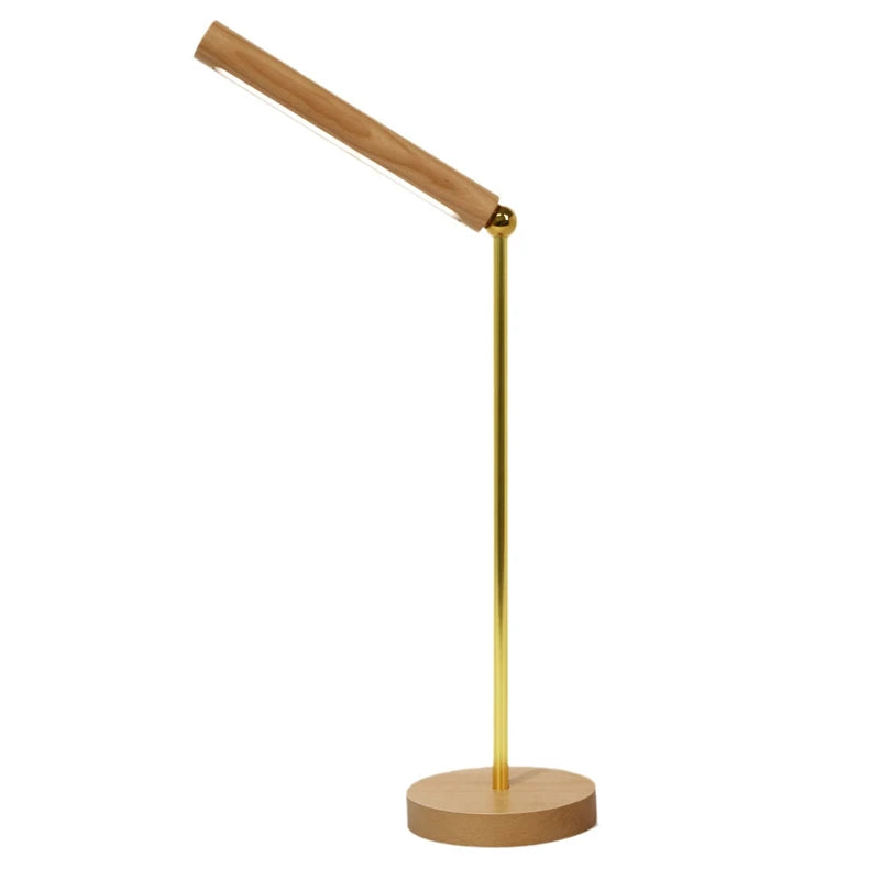Luminária de Parede Madeira Magnética Girátória 360° USB – Quarto e Sala