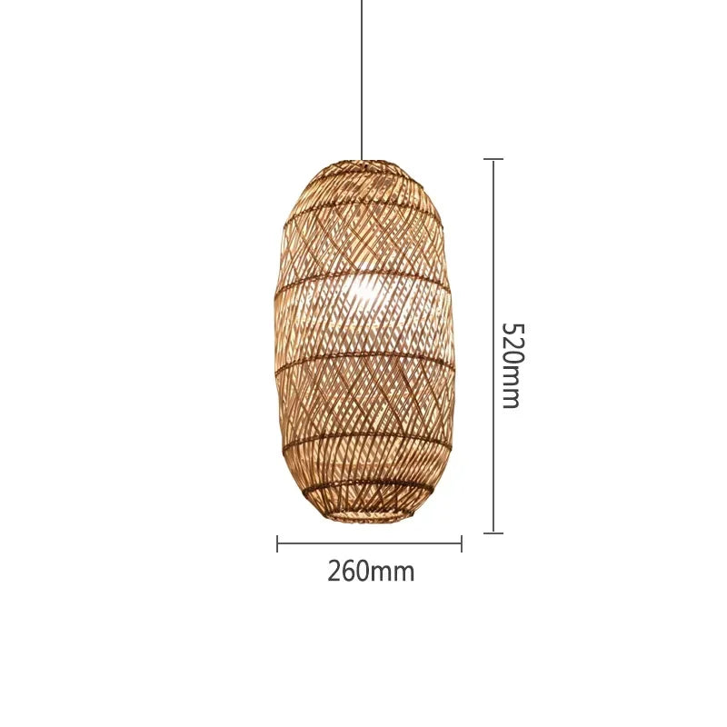 Pendente Elleara - Rattan e Linho - ilha de cozinha boho natural