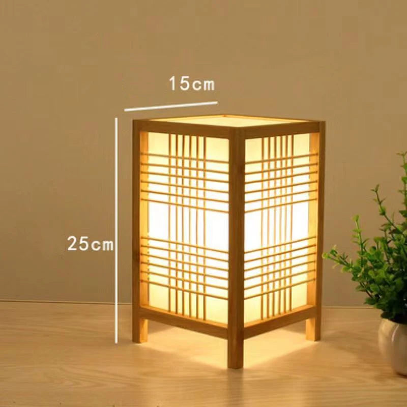 Luminaria de Mesa Avroa - Bambu e Linho - mesa lateral japandi