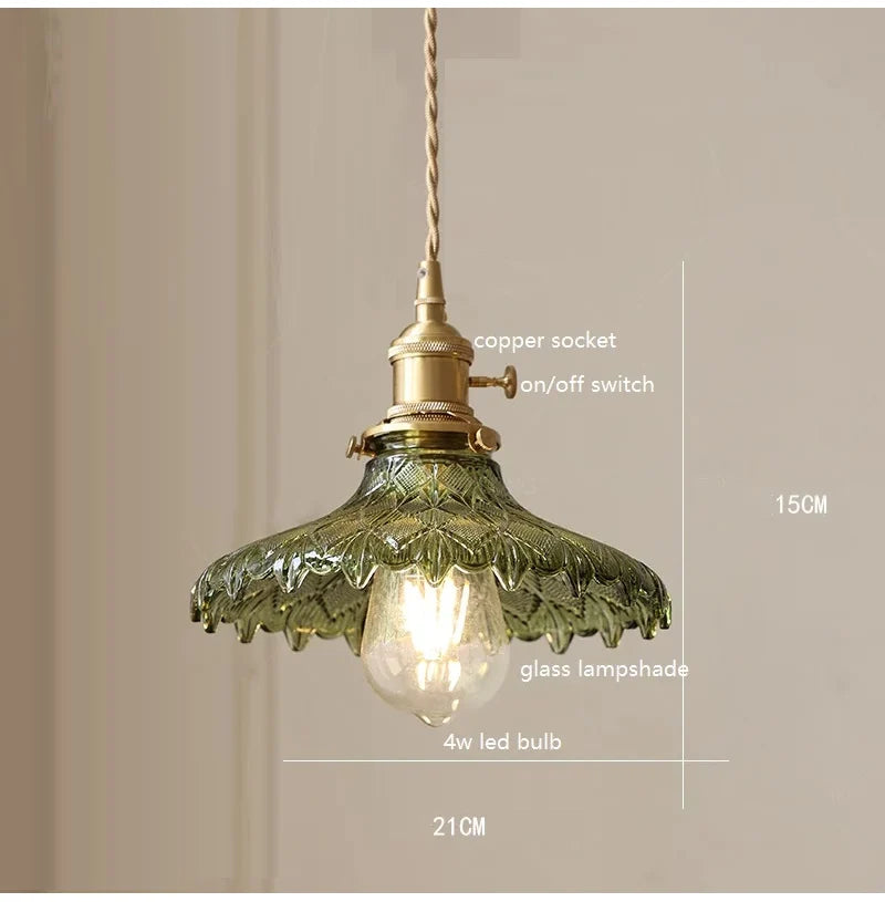 Pendente de Vidro Retrô Transparente para Sala de Jantar e Restaurante