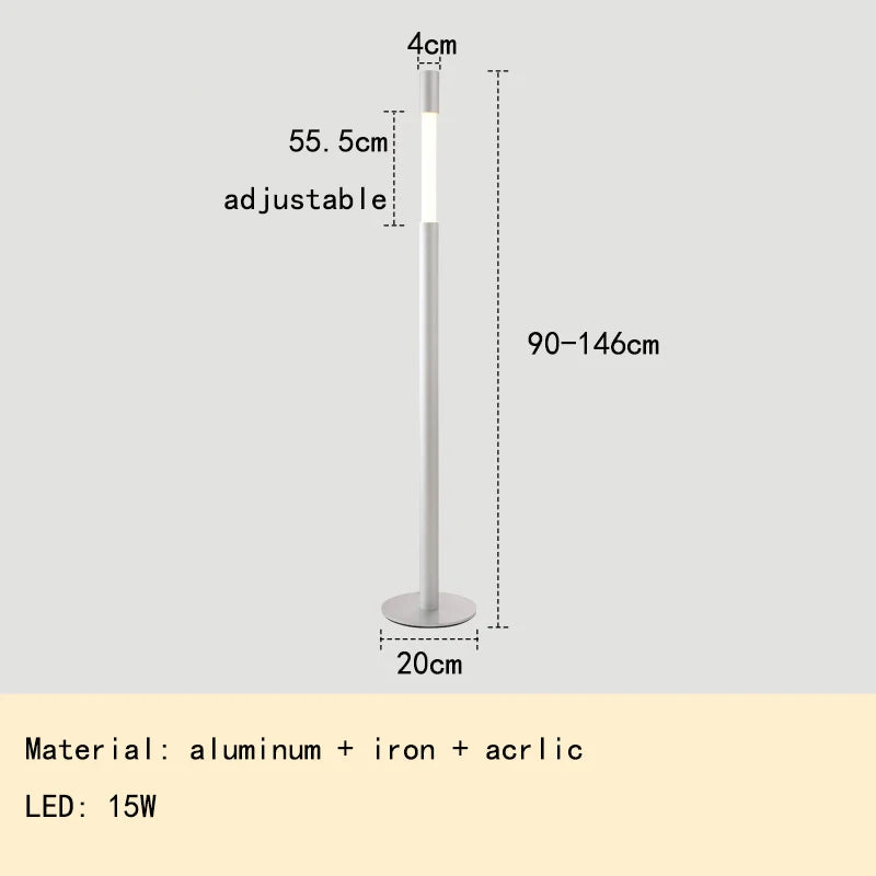 Luminária de Chão Americana Regulável em Altura LED – Sala e Leitura