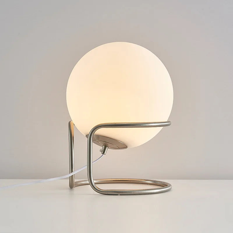 Luminária de Mesa Bauhaus Creme Minimalista E27 – Sala, Quarto e Escritório