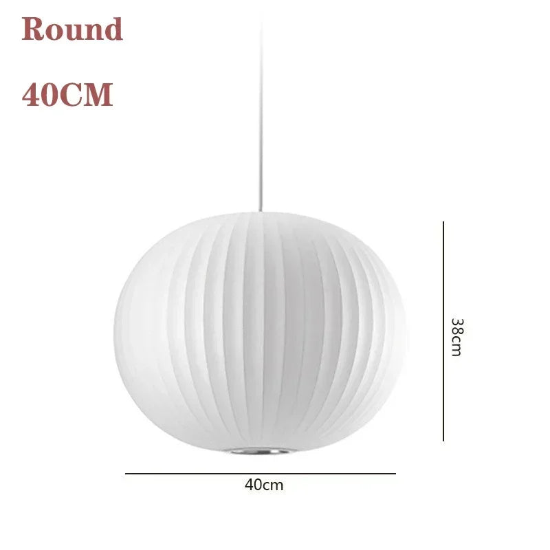 Pendente Lanterna de Tecido Branco LED