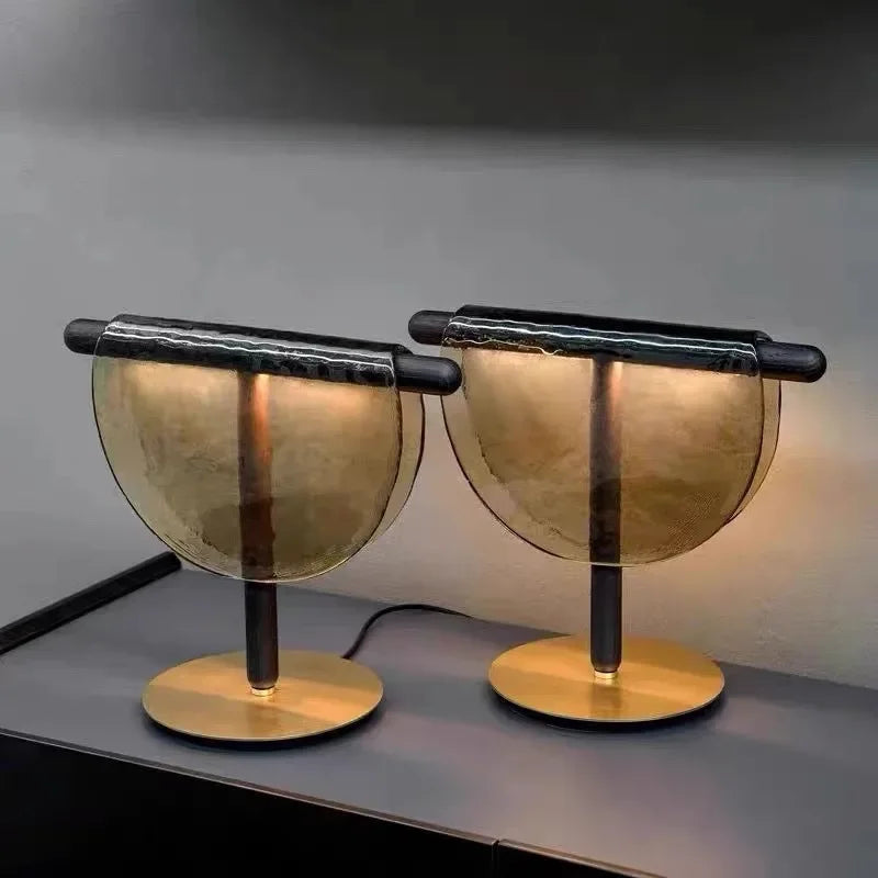 Luminaria de Mesa Avcaara - Vidro Texturizado - escritorio organico moderno