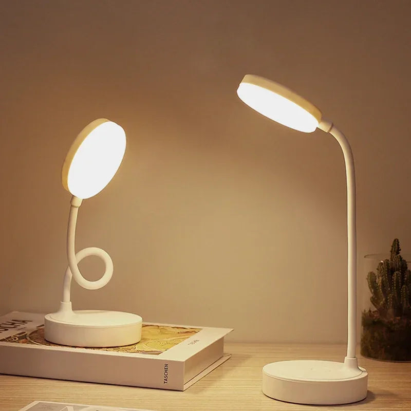 Luminária de Mesa LED USB Flexível com Dimmer 3 Níveis – Proteção Ocular