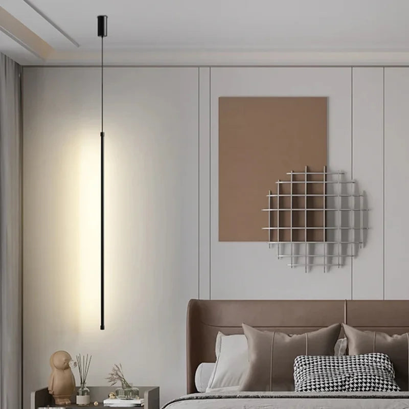 Pendente LED Minimalista em Alumínio Preto