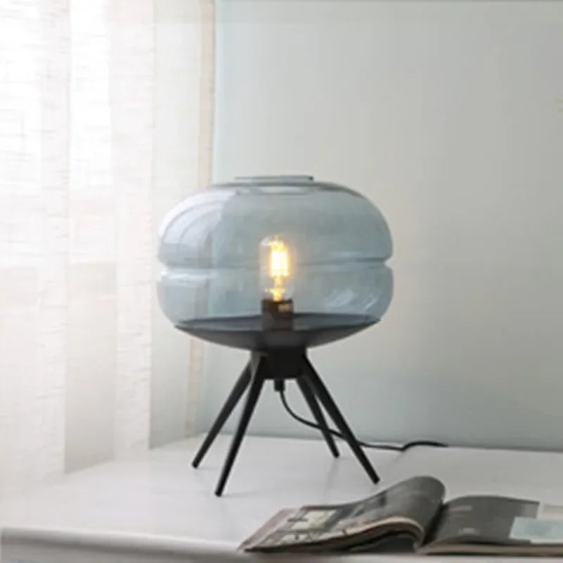 Luminária Vidro Metal Nórdica Sofá Sala Quarto Pós-Moderna