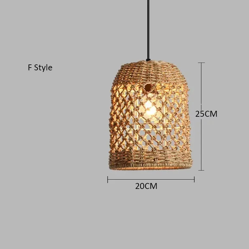 Pendente Elroe - Rattan e Bambu - quarto japandi