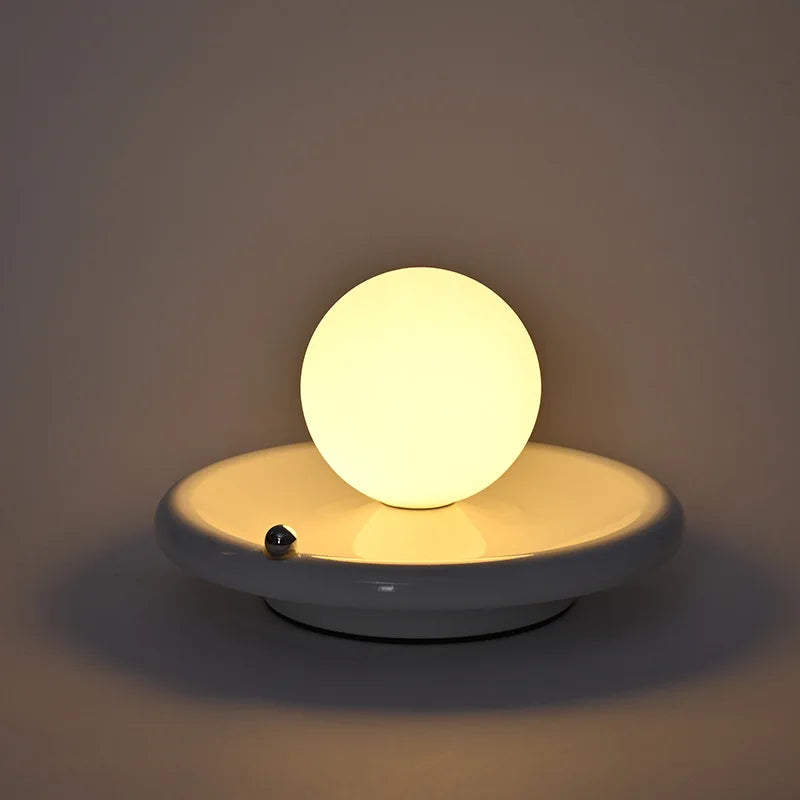 Luminária de Mesa Recarregável Touch Vidro Luxo – Quarto Principal