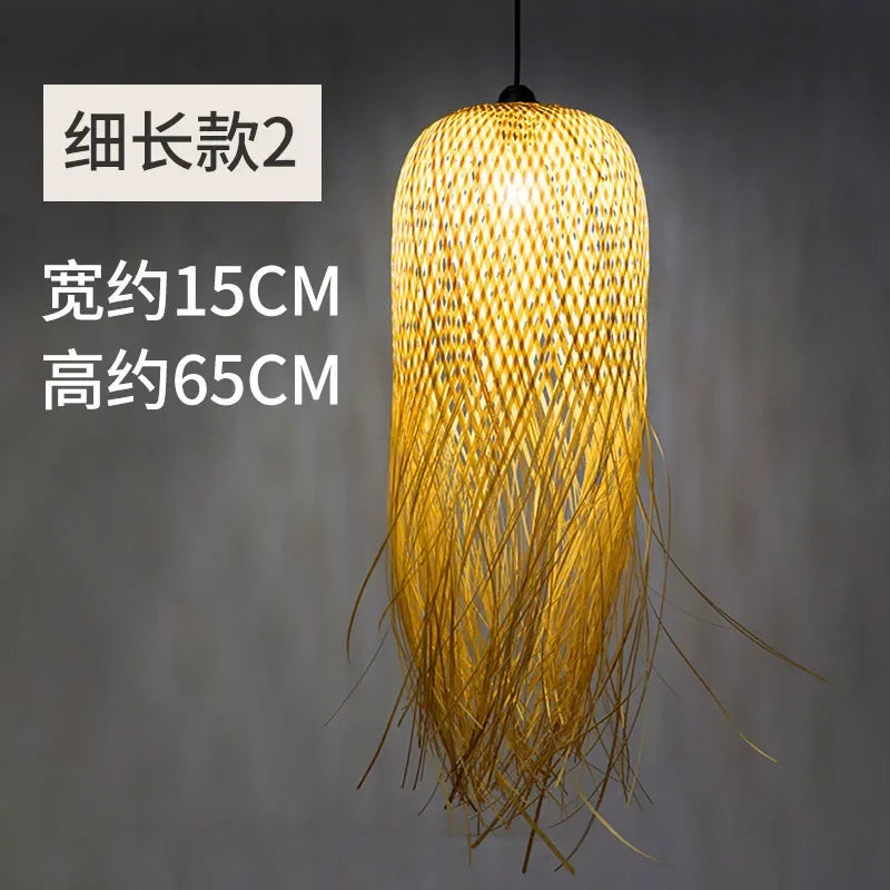 Pendente de Bambu Artesanal Boho — Para Sala, Quarto e Restaurante