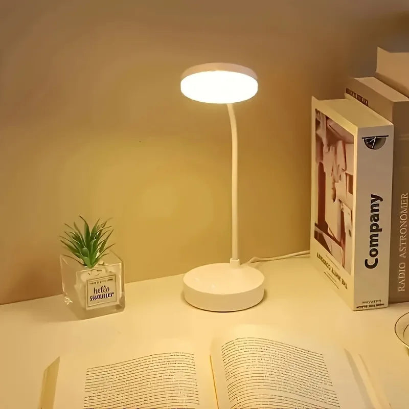 Luminária de Mesa LED USB Flexível com Dimmer 3 Níveis – Proteção Ocular