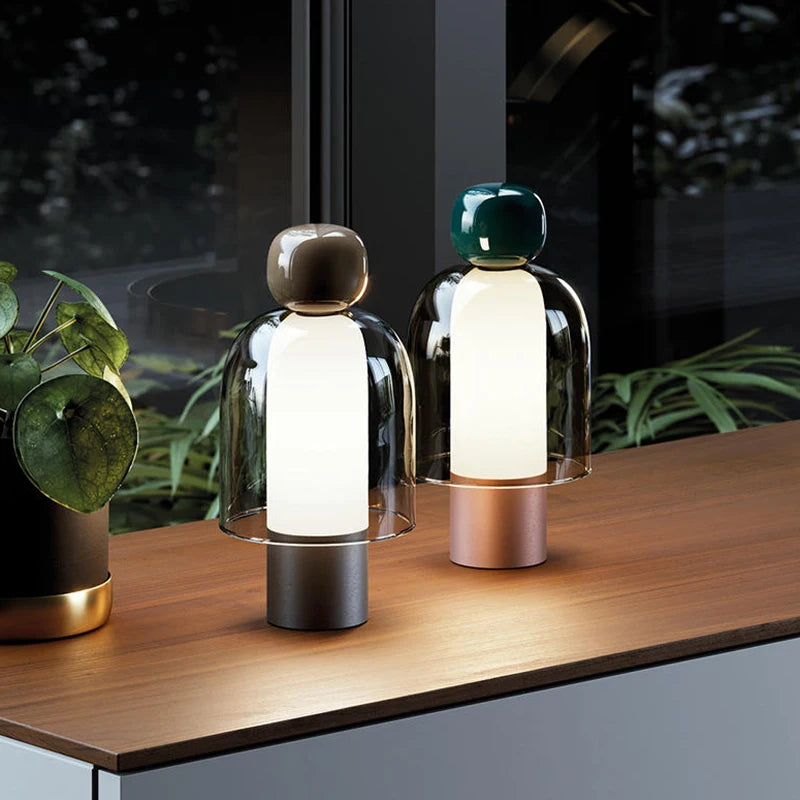 Luminária Vidro LED USB Decorativa Sala Quarto Minimalista