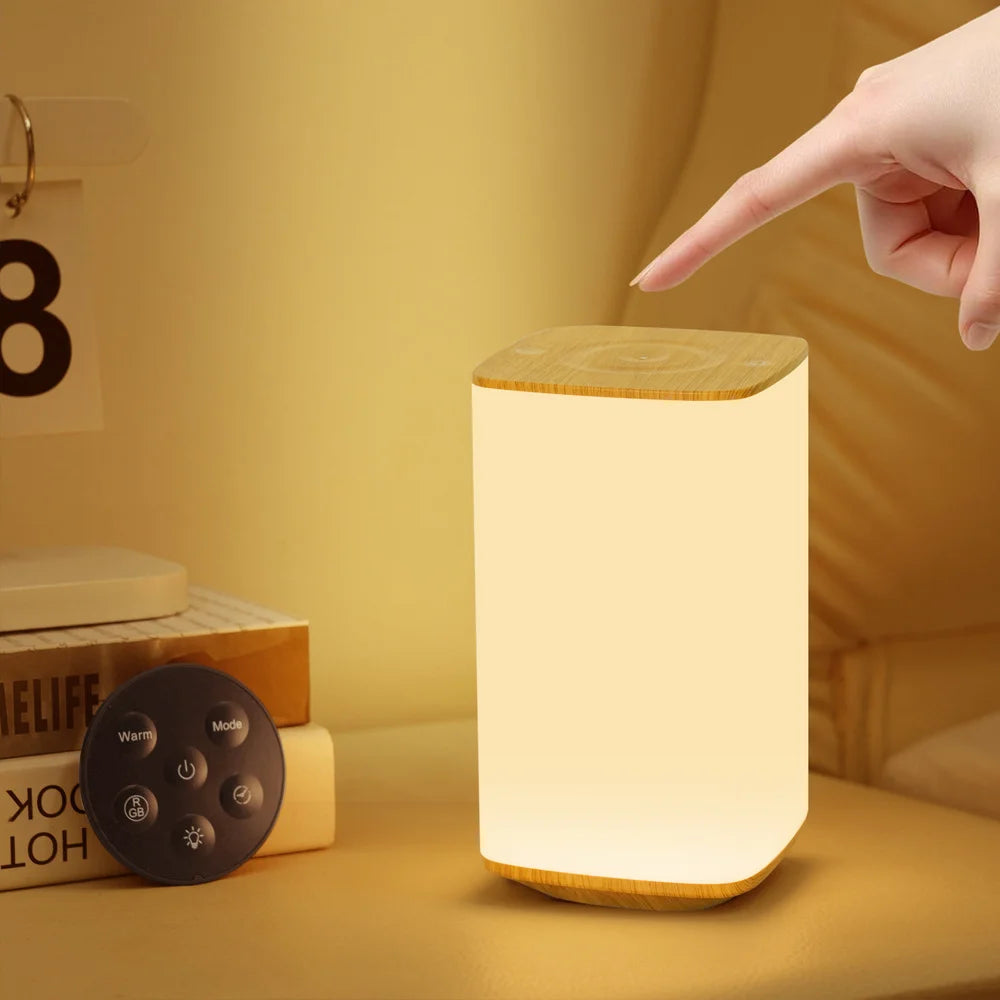 Luminária Touch Recarregável RGB Controle Remoto Timer