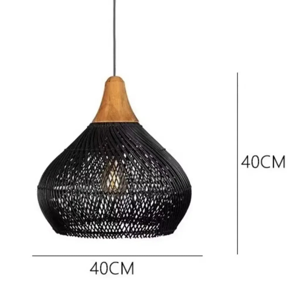 Pendente Eldiira - Rattan Natural - bancada gourmet boho natural