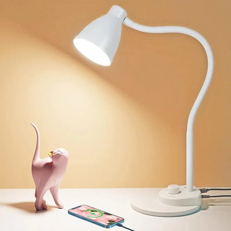 Luminária de Mesa LED USB-C com 3 Modos de Cor e Dimmer Automático