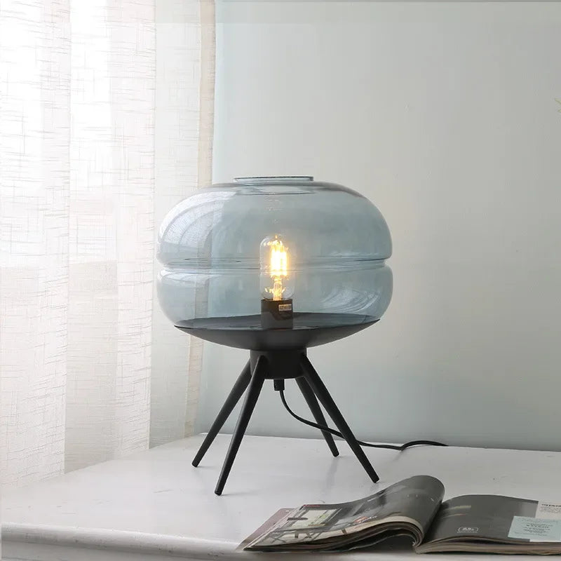 Luminária Vidro Metal Nórdica Sofá Sala Quarto Pós-Moderna