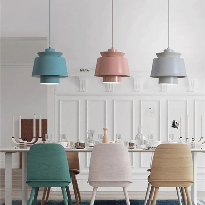 Pendente Macaron LED Criativo — Colorido para Café, Bar e Quarto