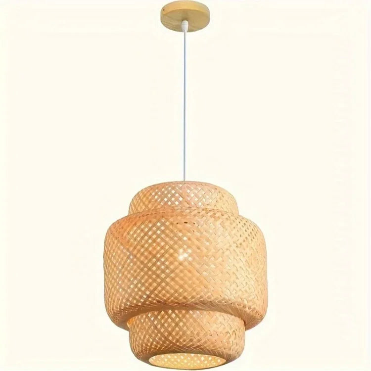 Pendente de Bambu Trançado em 3 Camadas 30cm