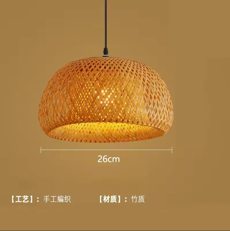 Lustre Artesanal Chapéu de Palha em Bambu e Rattan para Sala de C...