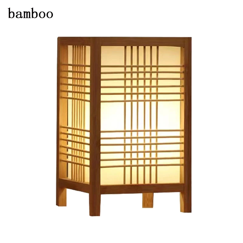 Luminaria de Mesa Avroa - Bambu e Linho - mesa lateral japandi