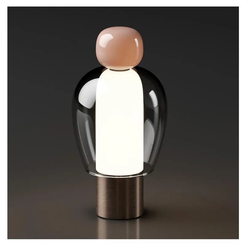 Luminária Vidro LED USB Decorativa Sala Quarto Minimalista