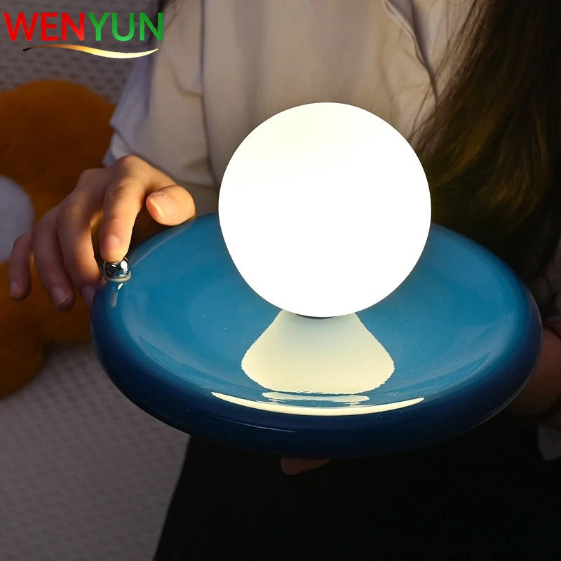Luminária de Mesa Recarregável Touch Vidro Luxo – Quarto Principal