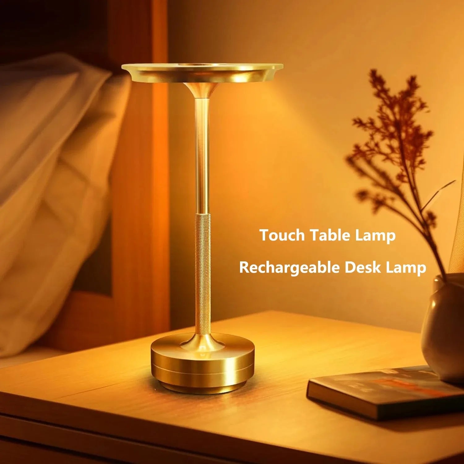 Luminária de Mesa Sem Fio Recarregável Touch LED – Bar, Restaurante e Hotel