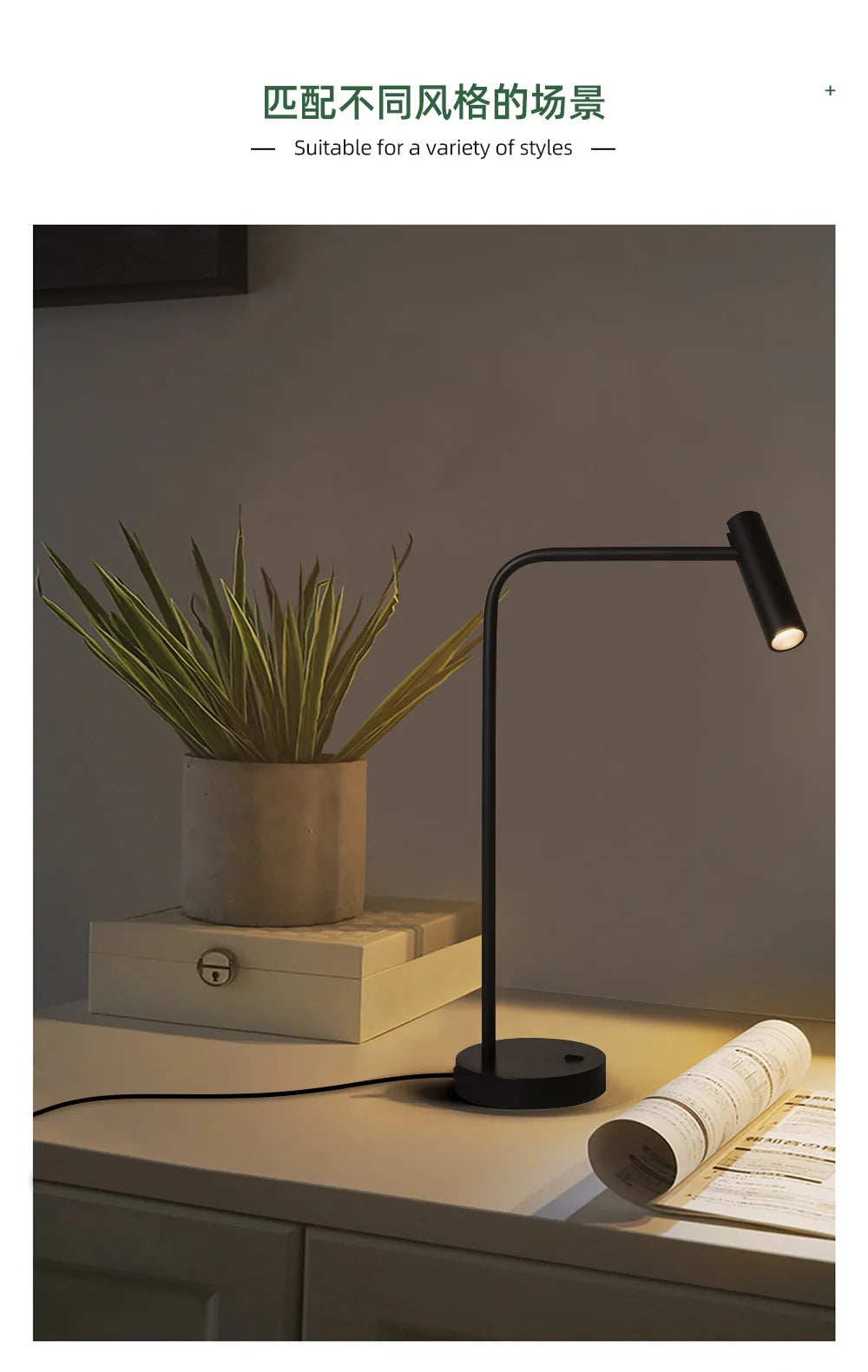 Luminária de Mesa Metal Minimalista para Hotel e Quarto – Designer