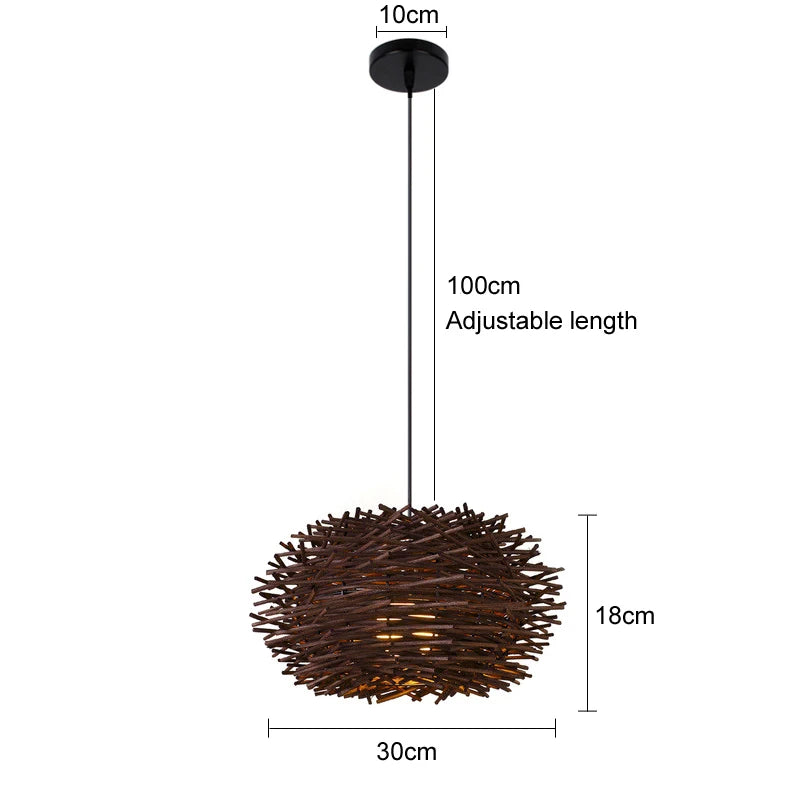 Pendente Eldiina - Rattan e Bambu - bancada gourmet boho natural