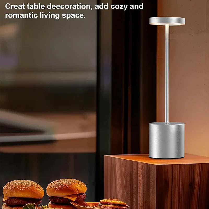 Luminária LED Recarregável Touch Mesa Sala Jantar Quarto