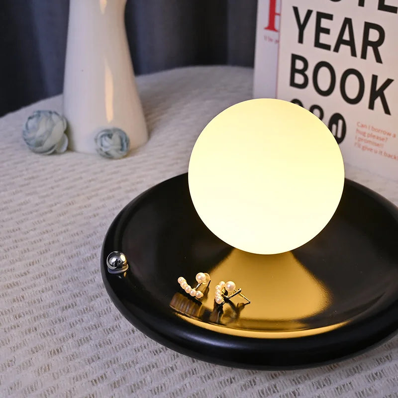 Luminária de Mesa Recarregável Touch Vidro Luxo – Quarto Principal