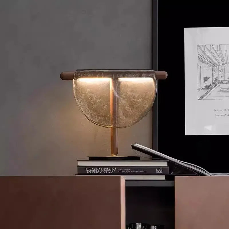 Luminaria de Mesa Avcaara - Vidro Texturizado - escritorio organico moderno