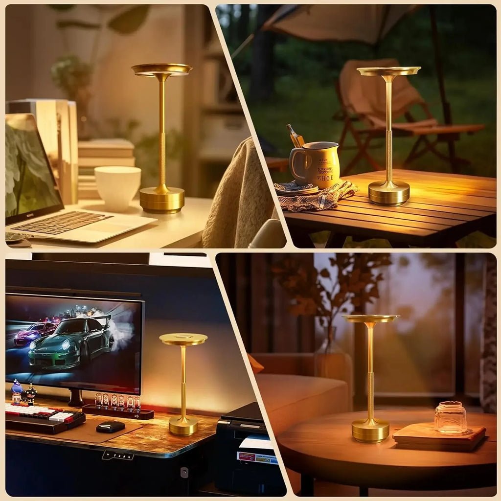 Luminária de Mesa Sem Fio Recarregável Touch LED – Bar, Restaurante e Hotel