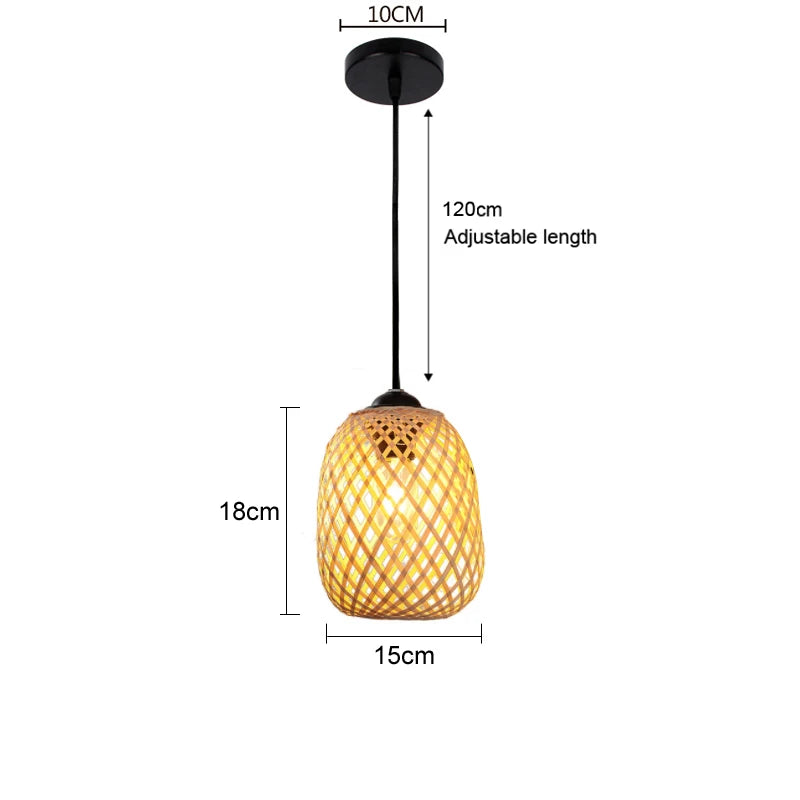 Pendente Eldiina - Rattan e Bambu - bancada gourmet boho natural