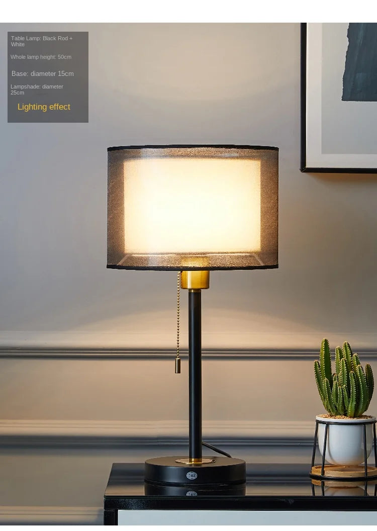 Luminária Mesa Ouro Americana Retrô Nórdica Luxo LED Quarto