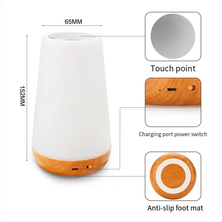 Luminária Noturna Recarregável 13 Cores Touch Bebê Portátil