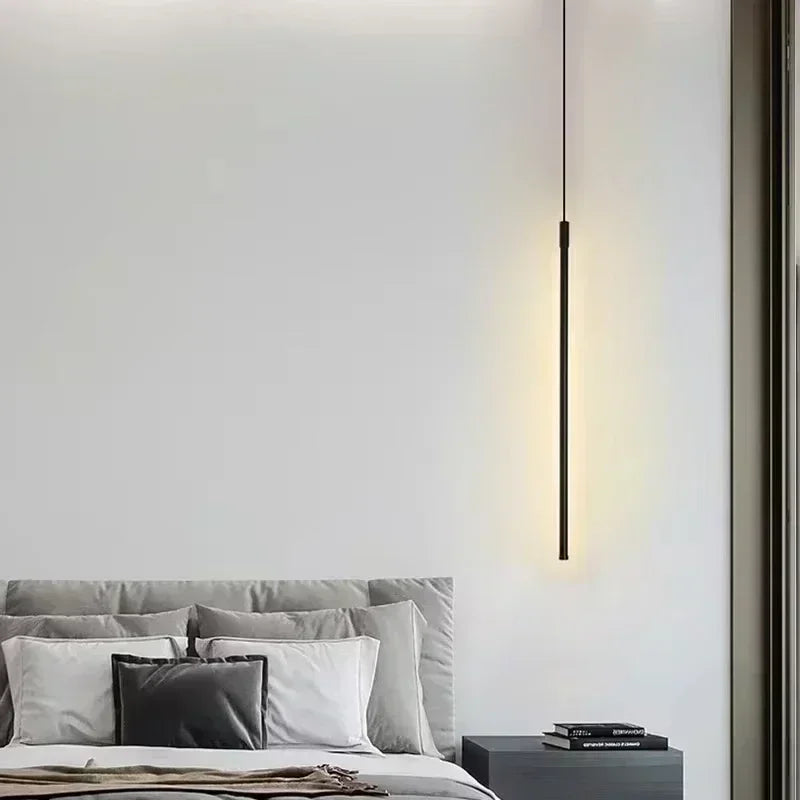 Pendente LED Longo Linear Moderno para Sala de Jantar e Quarto