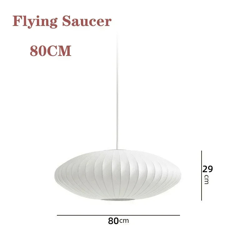 Pendente Lanterna de Tecido Branco LED