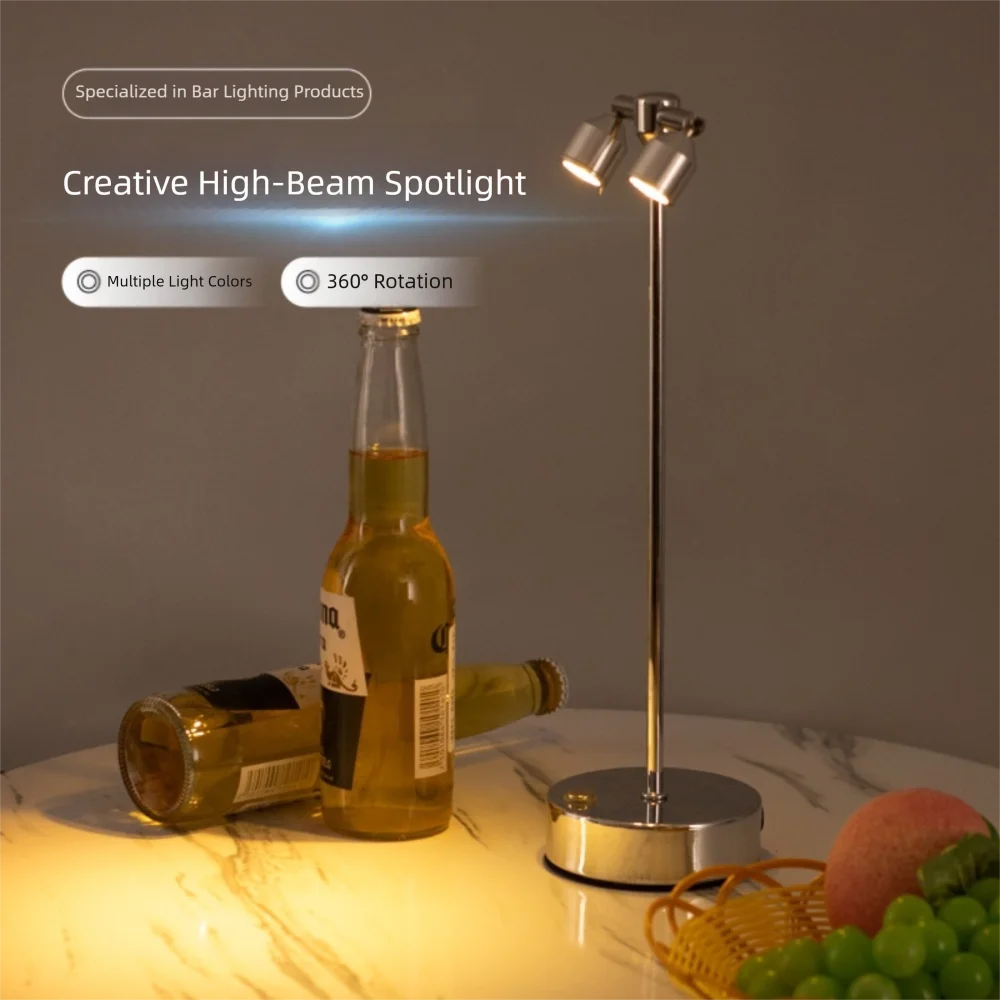 Luminária Spot Retrô Touch Recarregável – Decoração para Bar e Mesa