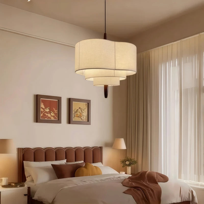 Pendente de Tecido Estilo Nórdico Romântico para Sala de Estar