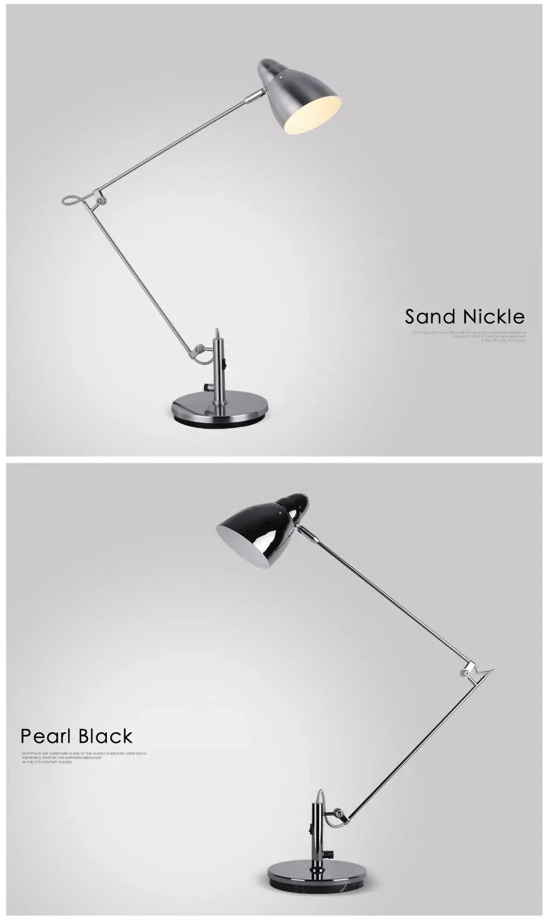 Luminária de Mesa Braço Articulado Alumínio Flexível com Lâmpada E27 LED