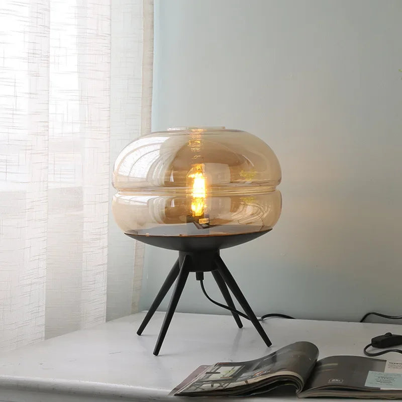 Luminária Vidro Metal Nórdica Sofá Sala Quarto Pós-Moderna