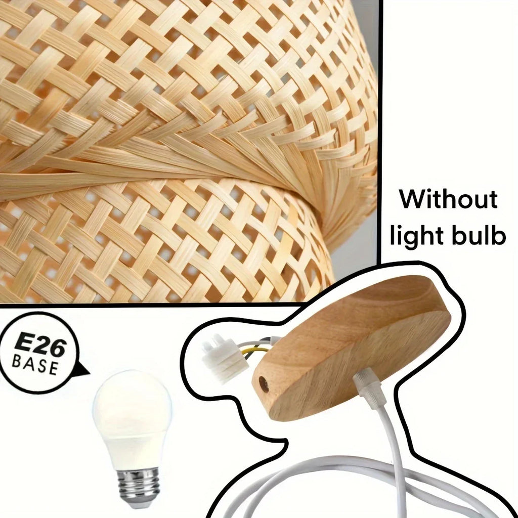 Pendente de Bambu Trançado em 3 Camadas 30cm