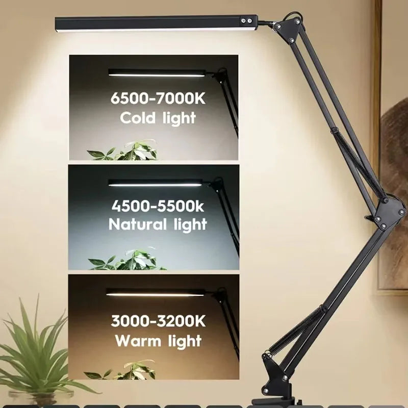Luminária LED com Presilha e Pescoço de Ganso – 10 Níveis de Brilho
