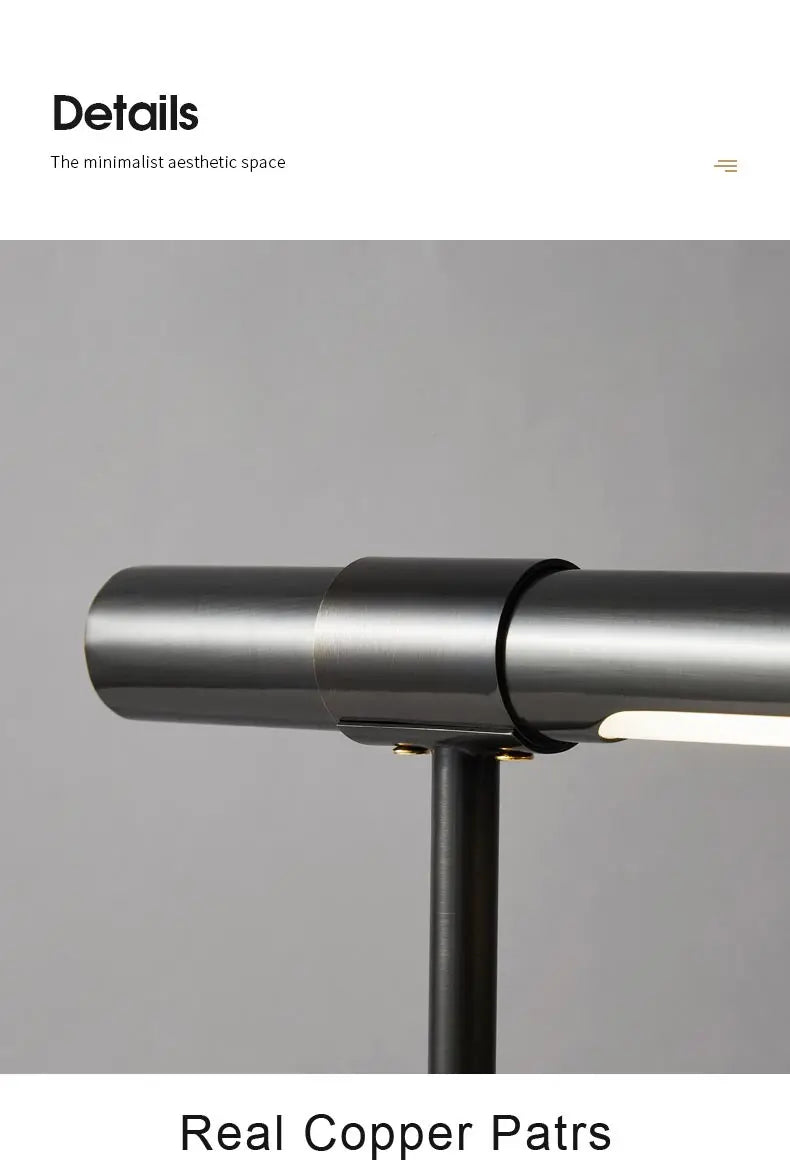 Luminária de Mesa Cobre Real com Cúpula Tecido LED – Quarto e Sala