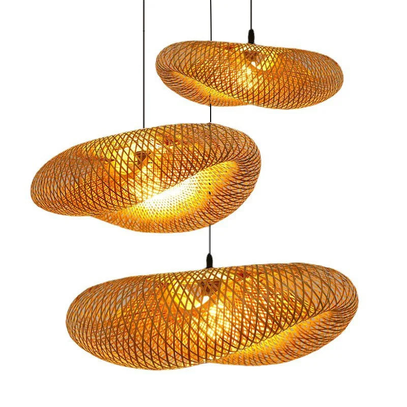 Pendente Elsiuna - Rattan e Bambu - ilha de cozinha japandi