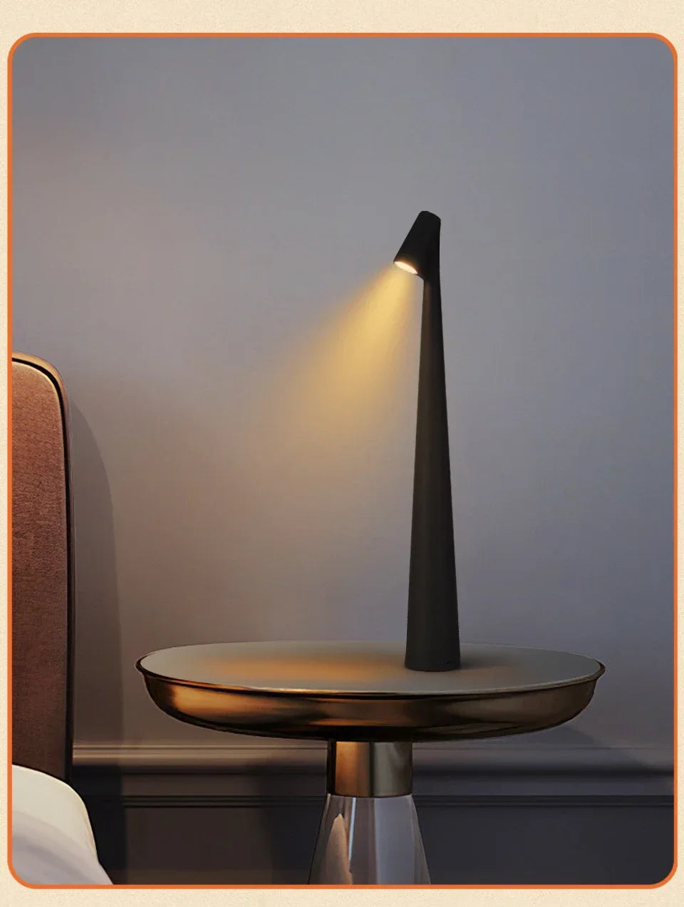Luminária de Mesa Portátil Metal LED Touch Recarregável – Luz Noturna